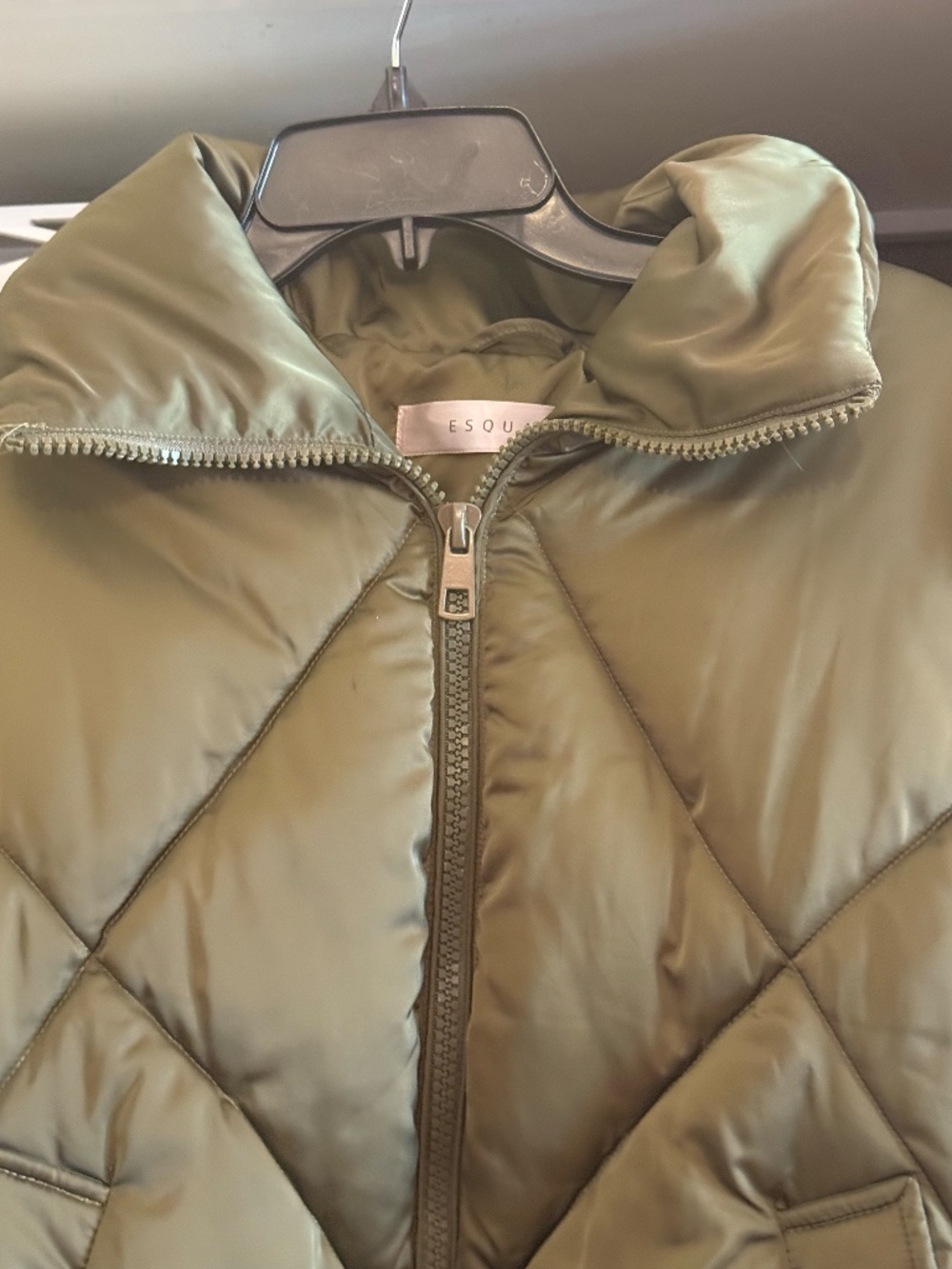 Esqualo sz 4 army green short puffer coat jacket - Picture 3 of 4